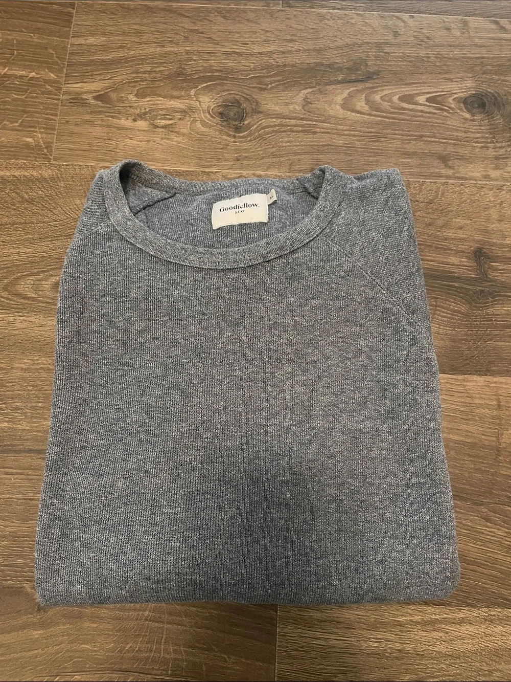 Men's Goodfellow & Co Gray Blue Long Sleeve Crewneck Shirt, Size XL